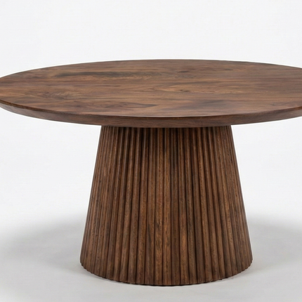 Salontafel Japandi rond walnoot mangohout 80cm Kimi