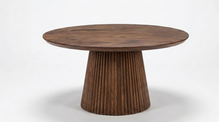 Salontafel Japandi rond walnoot mangohout 80cm Kimi