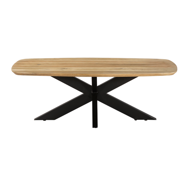 Salontafel deens ovaal mangohout 130cm lichtbruin Livy