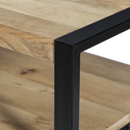 Salontafel rechthoekig lichtbruin mangohout 120cm Lotus