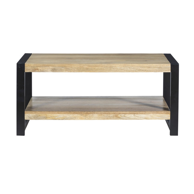 Salontafel rechthoekig lichtbruin mangohout 100cm Lotus
