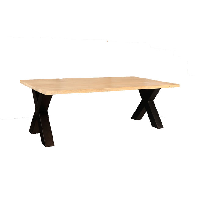 Salontafel x-poot mangohout 130cm lichtbruin Pato