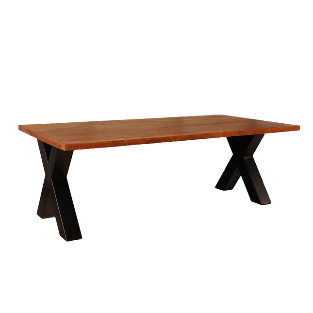 Salontafel x-poot mangohout 130cm walnoot Pato
