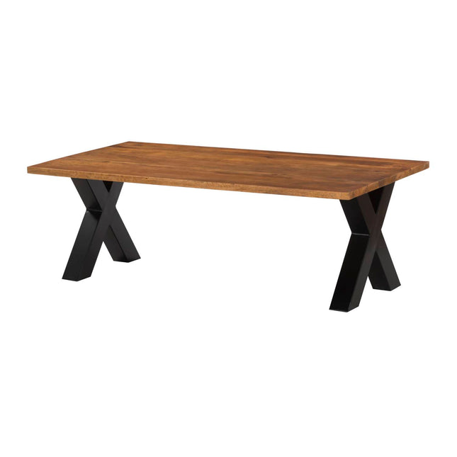Salontafel x-poot mangohout 130cm bruin Pato