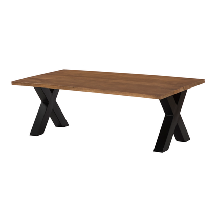 Salontafel x-poot mangohout 130cm walnoot Pato