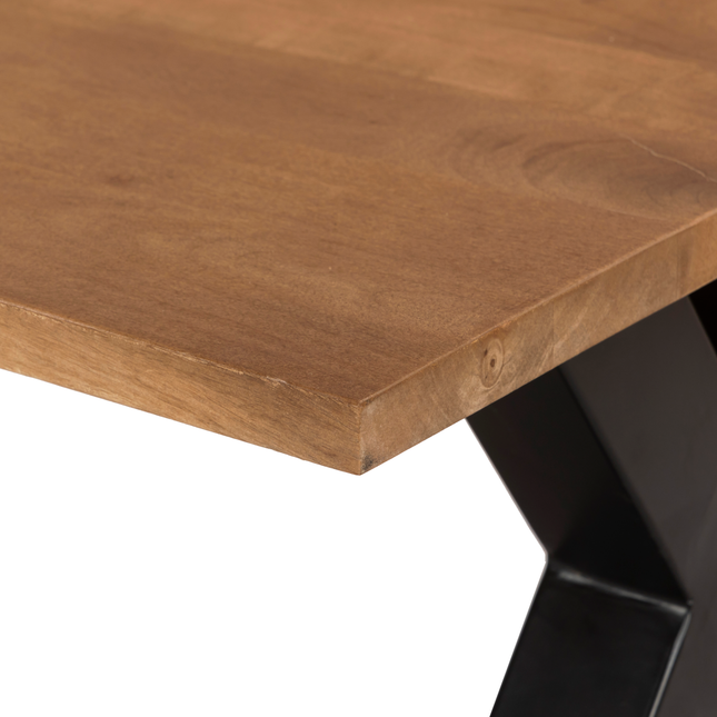 Salontafel x-poot mangohout 130cm walnoot Pato