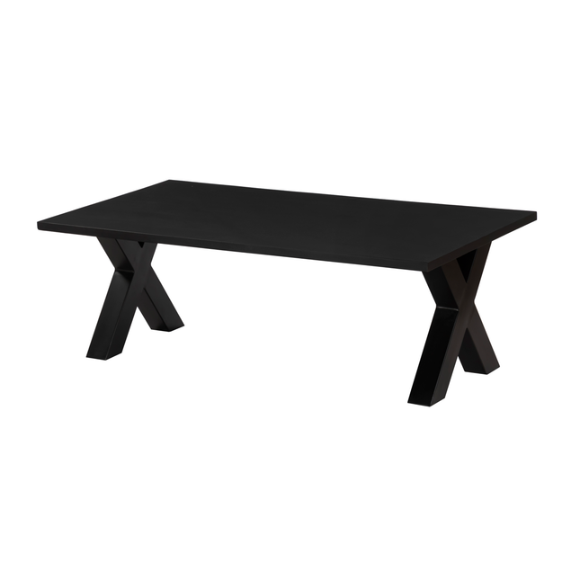 Salontafel x-poot mangohout 130cm zwart Pato
