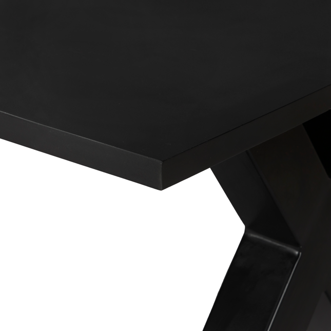 Salontafel x-poot mangohout 130cm zwart Pato