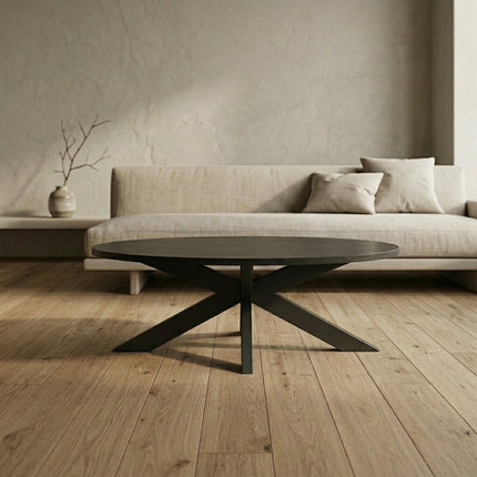 Salontafel ovaal zwart MDF 120cm Rato