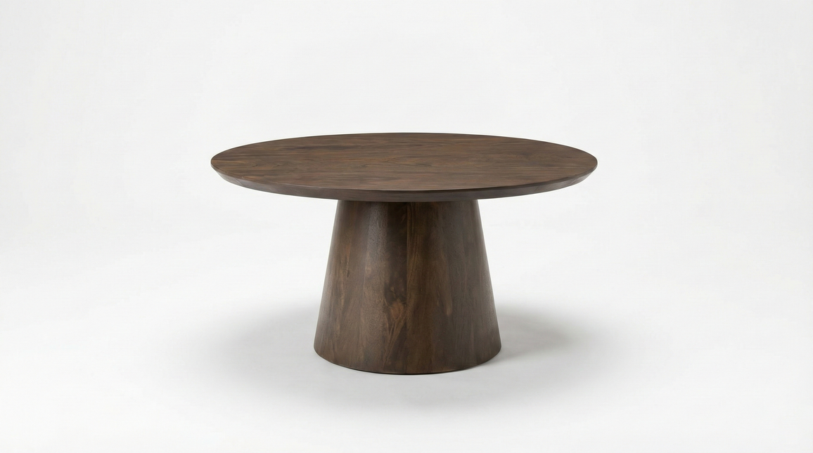 Salontafel Japandi rond walnoot mangohout 80cm Remi