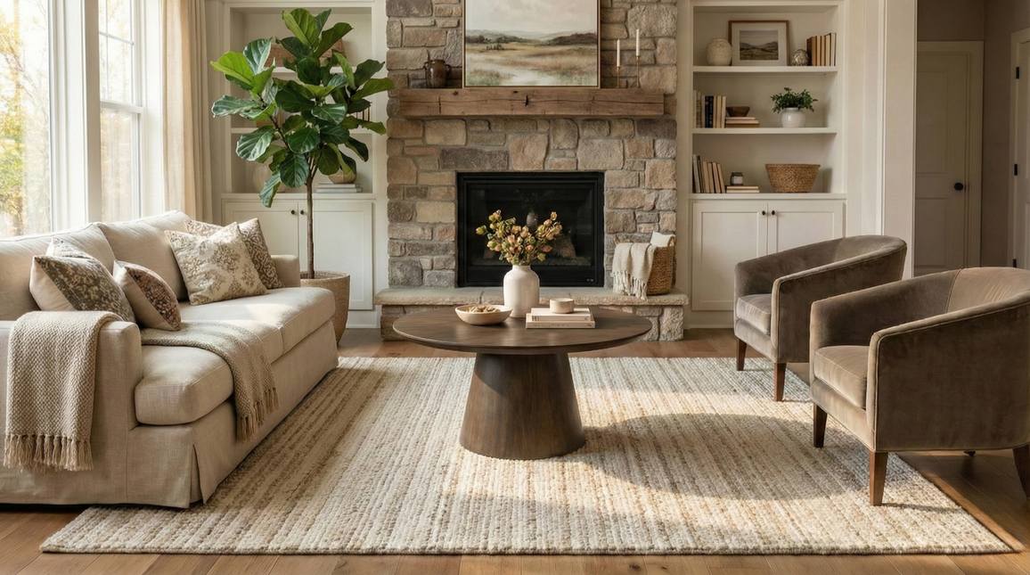 Salontafel Japandi rond walnoot mangohout 80cm Remi