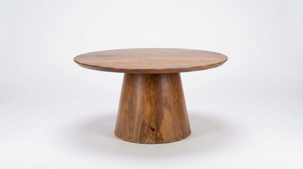 Salontafel Japandi rond bruin mangohout 80cm Remi