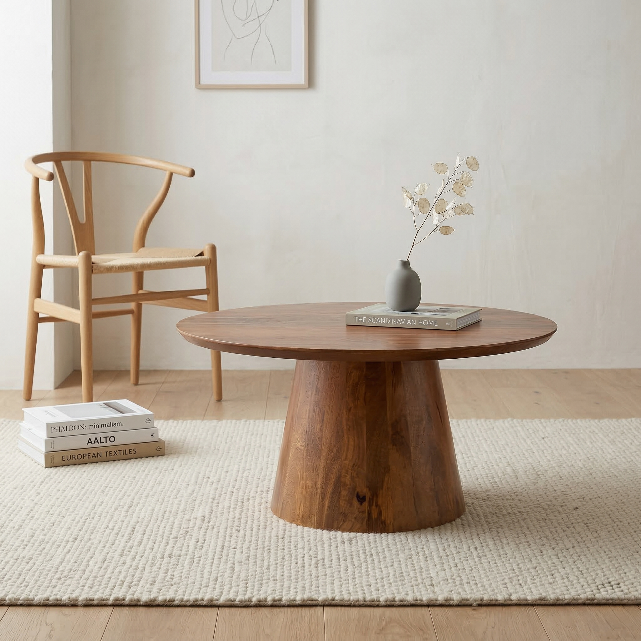 Salontafel Remi rond 80cm mangohout bruin Japandi – AQ-Living.com