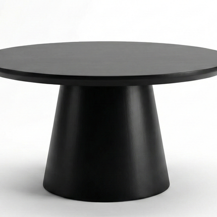 Salontafel Japandi rond zwart mangohout 80cm Remi