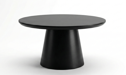 Salontafel Japandi rond zwart mangohout 80cm Remi