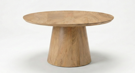 Salontafel Japandi rond lichtbruin mangohout 80cm Remi