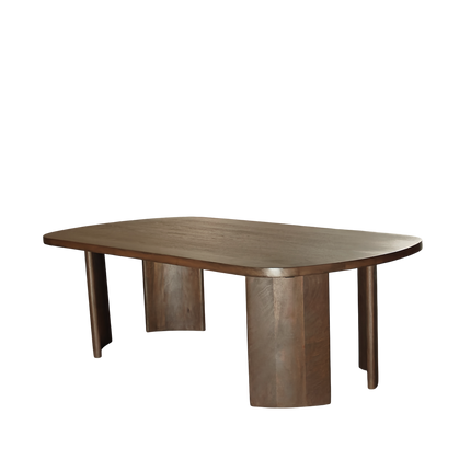 Salontafel Japandi ovaal 130cm walnoot mangohout Rico