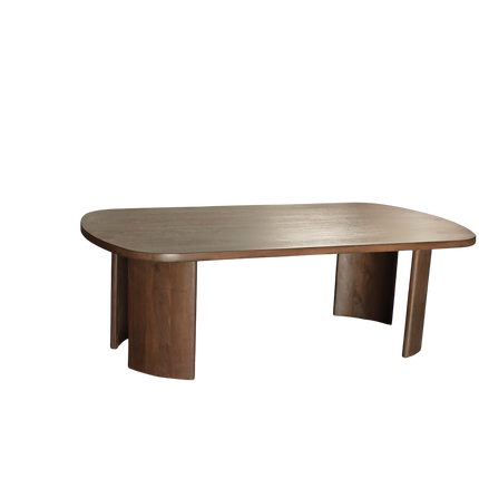 Salontafel Japandi ovaal 130cm walnoot mangohout Rico