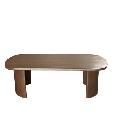 Salontafel Japandi ovaal 130cm walnoot mangohout Rico