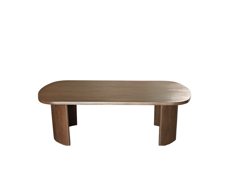 Salontafel Japandi ovaal 130cm walnoot mangohout Rico