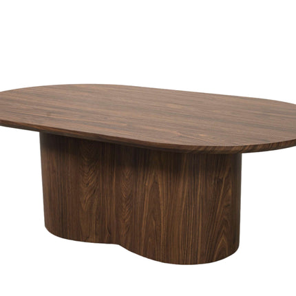 Salontafel Japandi ovaal walnoot MDF 120cm Rumi