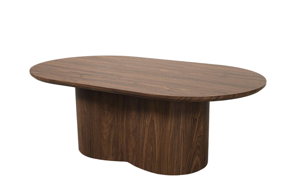 Salontafel Japandi ovaal walnoot MDF 120cm Rumi