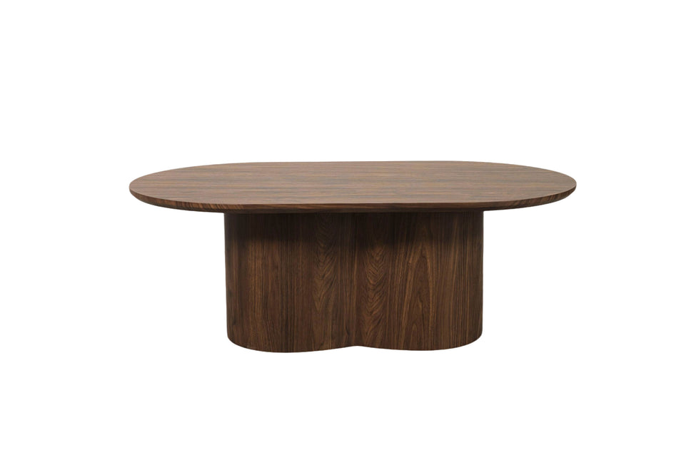 Salontafel Japandi ovaal walnoot MDF 120cm Rumi