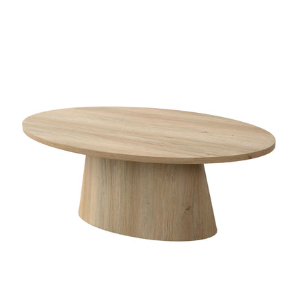 Salontafel Japandi ovaal lichtbruin MDF 120cm Saga