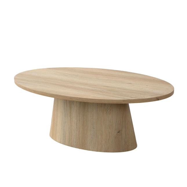 Salontafel Japandi ovaal lichtbruin MDF 120cm Saga