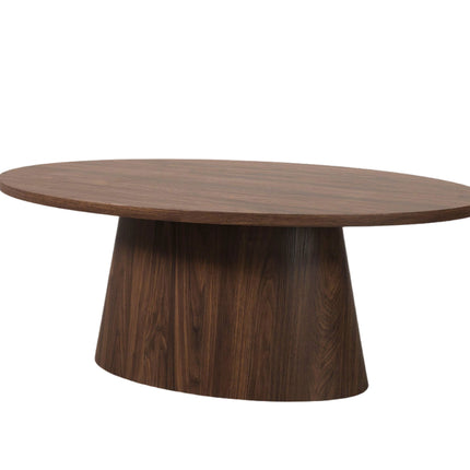Salontafel Japandi ovaal walnoot MDF 120cm Saga