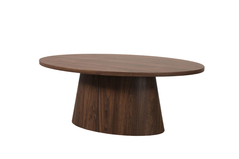 Salontafel Japandi ovaal walnoot MDF 120cm Saga