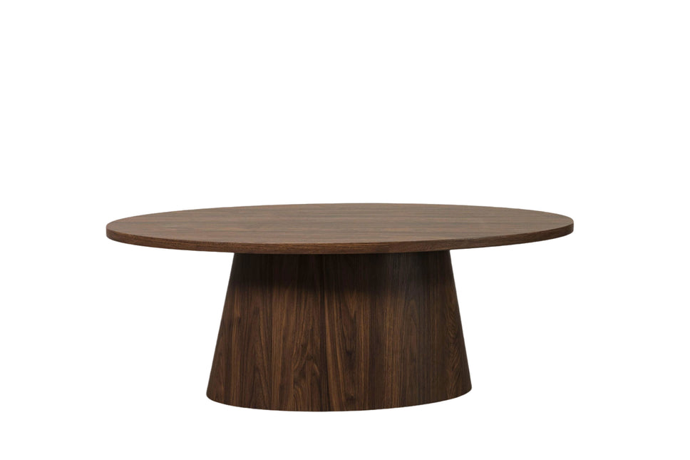 Salontafel Japandi ovaal walnoot MDF 120cm Saga