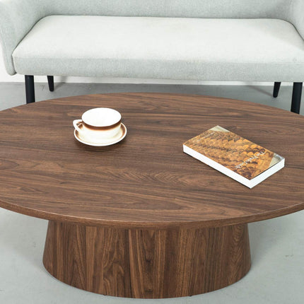 Salontafel Japandi ovaal walnoot MDF 120cm Saga