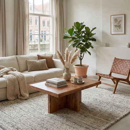 Salontafel Japandi rechthoekig bruin mangohout 85cm Tori