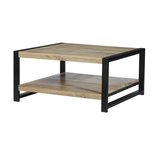 Salontafel vierkant lichtbruin mangohout 90cm Violet