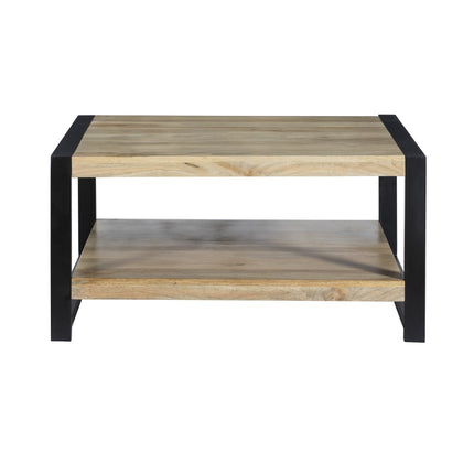 Salontafel vierkant lichtbruin mangohout 90cm Violet