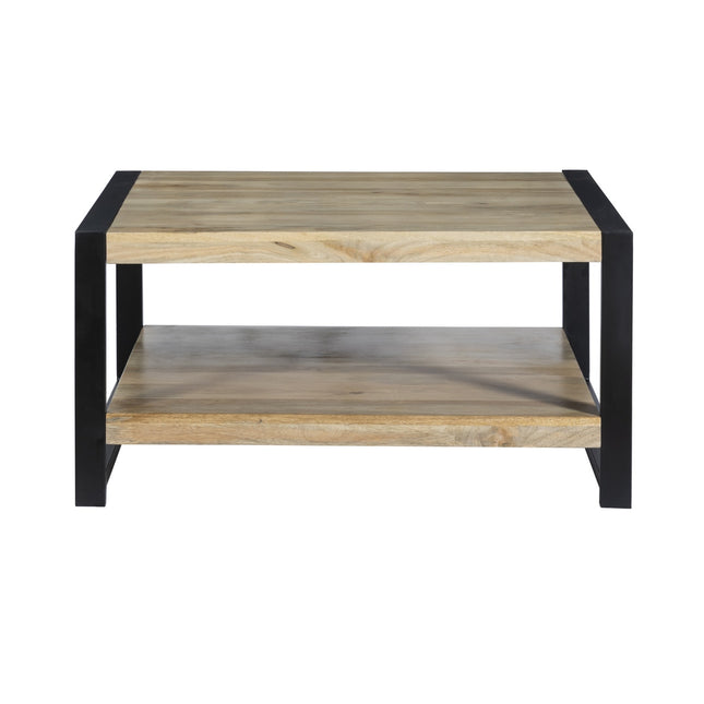 Salontafel vierkant lichtbruin mangohout 90cm Violet