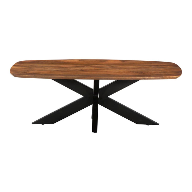 Salontafel deens ovaal mangohout 130cm walnoot Livy