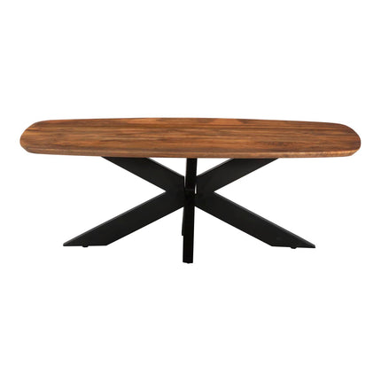 Salontafel deens ovaal mangohout 130cm walnoot Livy