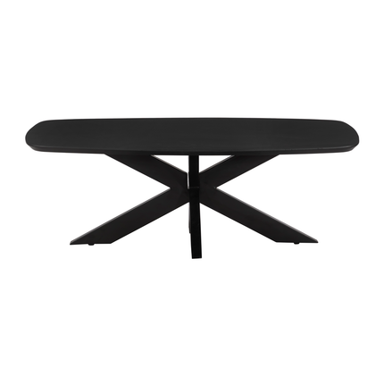 Salontafel deens ovaal mangohout 130cm zwart Livy