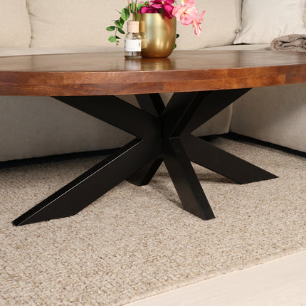 Salontafel ovaal bruin mangohout 140cm Jimmy