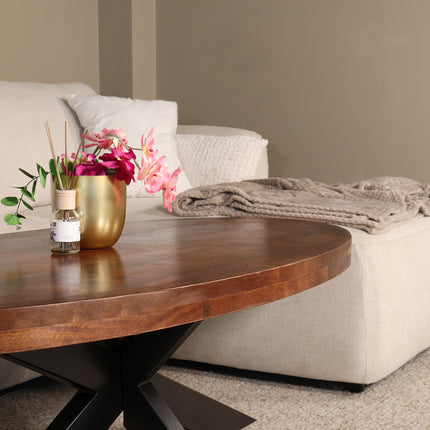 Salontafel ovaal bruin mangohout 140cm Jimmy