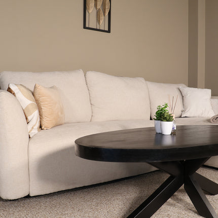 Salontafel ovaal zwart mangohout 140cm Jimmy