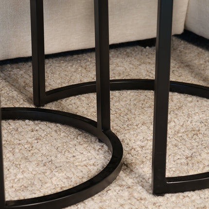 Salontafel rond 3delig bruin mangohout Jaell