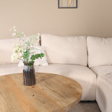 Salontafel rond lichtbruin mangohout 90cm Jesse