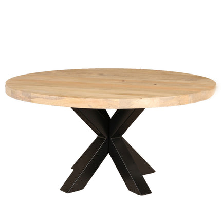 Salontafel rond lichtbruin mangohout 90cm Jesse