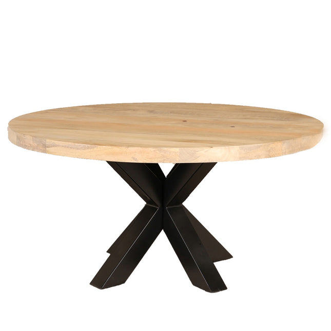 Salontafel rond lichtbruin mangohout 90cm Jesse