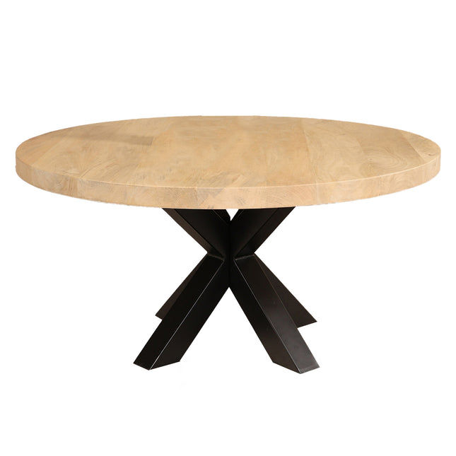 Salontafel rond lichtbruin mangohout 90cm Jesse