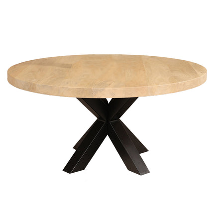 Salontafel rond lichtbruin mangohout 90cm Jesse