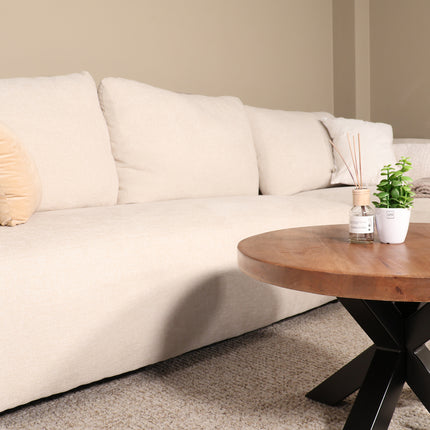 Salontafel rond walnoot mangohout 70cm Jesse